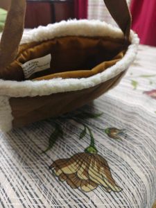 Cozy Brown Sherpa Trim Bag