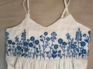 White and Blue Floral Summer Dress