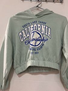 H&M Crop Sweatshirt With Hoodie