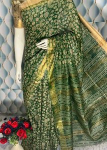 Elegant Green Floral Saree