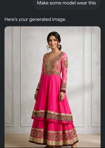 Stunning Pink Embroidered Anarkali kurta