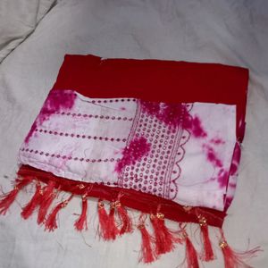 Saree With Red Colour
