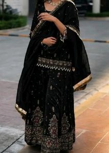 New and unused Stunning Black Embroidered Lehenga