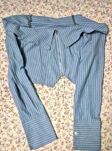 Blue Striped Cropped Shirt