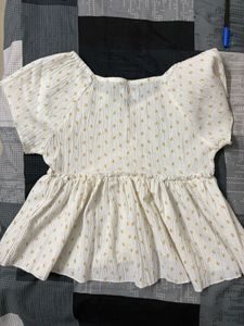 Chic White Floral Peplum Top