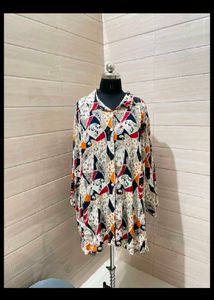plus size Stylish Printed Button-Up Tunic