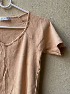 Set of 2 pinteresty Beige and white ribbed T-Shirt