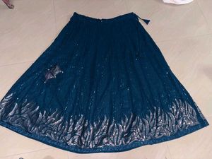 blue colour sequins lahenga