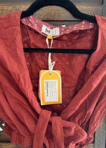Brand New Fabindia Bohemian Wrap over Cotton Top