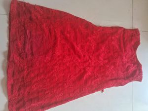 Stunning Red Lace Ethnic Gown