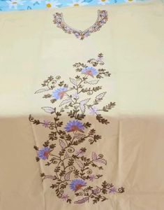 unstitched kashmiri embroidery full suit piece