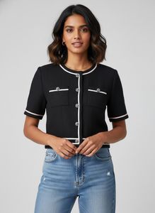 Chic Cropped Tweed Top
