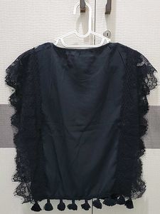 Sparkling Black Lace Tunic Top