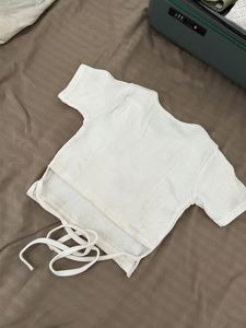 White Tie-Back Cropped Top
