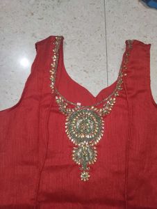 Red &amp; Green Kurta Set