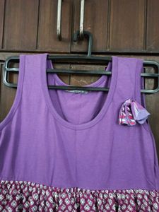 Madame Purple Boho Tiered Ruffle Tunic Top