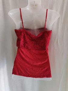 Red Lace Trim Camisole