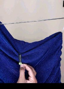 Sparkly One-Shoulder Blue Top