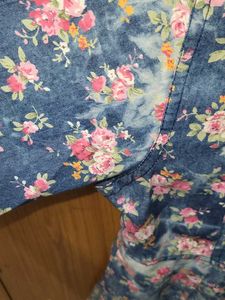 Beautiful Denim Like Cotton Shirt For Girls Juliet