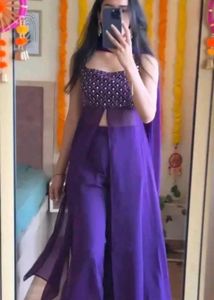 Designer Purple Kurti Set three piece