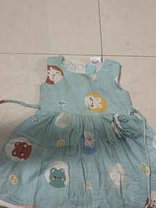 Cute Baby Girl's Cartoon Print Dress