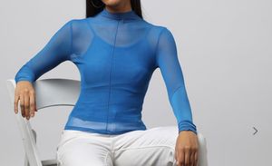 Turtle Neck Mesh Top With Adjustable Spaghett