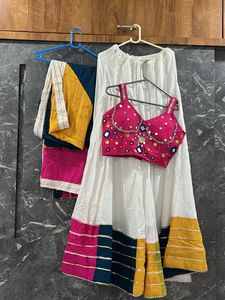navaratri Lehenga Choli Set + yellow blouse