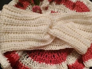 Handmade Cream Crochet Ear warmer