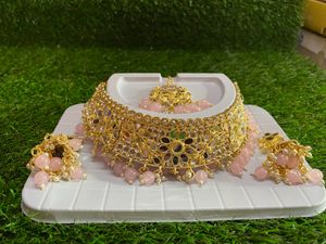 Pink Kundan Jewelry Set