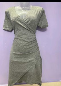 Chic Grey Wrap Dress