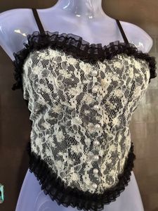 Lace Corset Top with Pearl Details