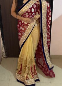 Elegant Embroidered Saree  blouse
