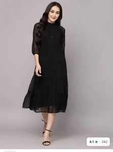 Elegant Black Tiered Dress