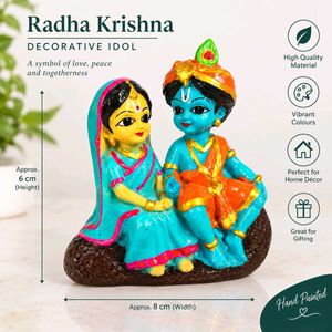Beautiful Radha Krishna Idol – Hand-Painted Decora