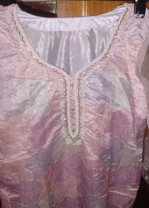 Elegant purple Kurta with palazzo and dupatta