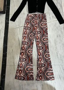 Funky Patterned Flare Leg Pants