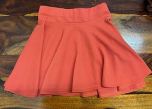 Coral Flared Mini Skirt