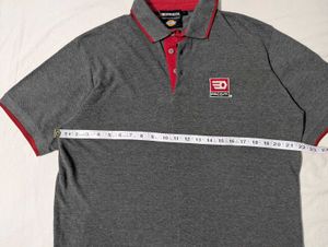 Men's Dickies Grey &amp; Red Polo Shirt
