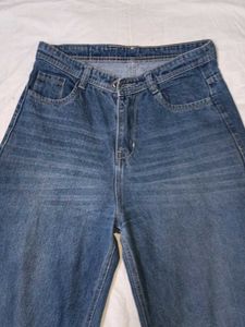 Stylish Wide Leg Blue Jeans