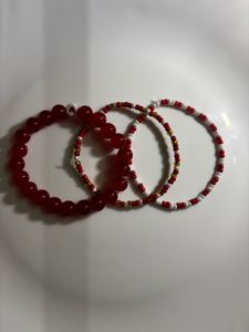 Red bracelet stack