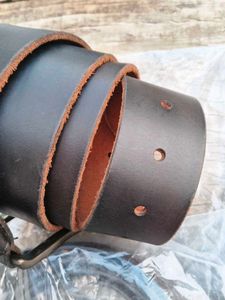 Classic Leather Belt with Antique Buckle