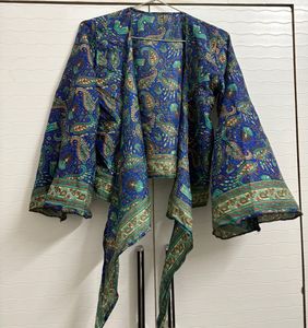 Co ord Set Bohemian Print Tie-Up Crop Top