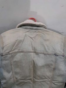 Light Wash Denim Sherpa Lined Jacket