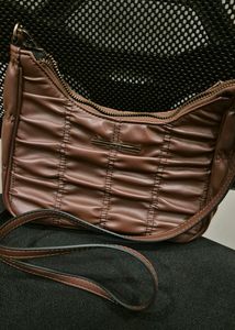 ALDO Brown Ruched Shoulder Bag