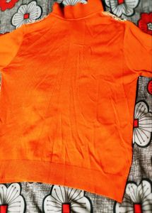 Vintage Orange Textured Polo Sweater- Waist 28