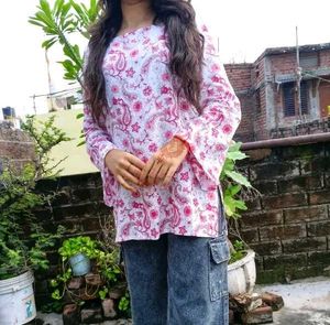 Stylish Pink Short Kurti For Women