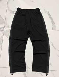 Men's Black Track Pants with side fade pattern