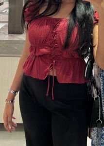 Burgundy Corset Top