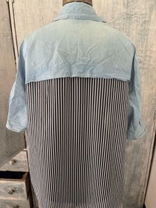 Striped Colorblock Short Sleeve Shirt