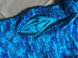 Blue Tropical Print Short Sleeve Dress